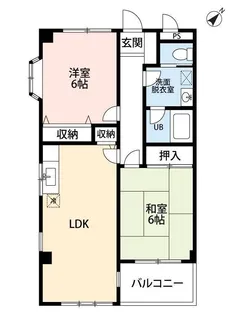 クオーレ都町【2階】の間取り
