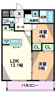 東京都小金井市本町5【マンション】の間取り