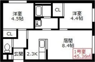 フォレストR-II【3階】の間取り