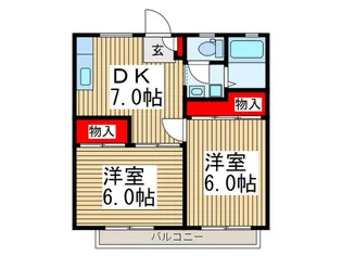 Heights HosonoA【2階】の間取り