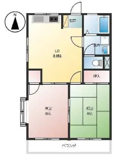 IK五反野ハイツ【2階】の間取り