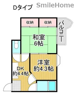 キャピタル住之江公園【4階】の間取り