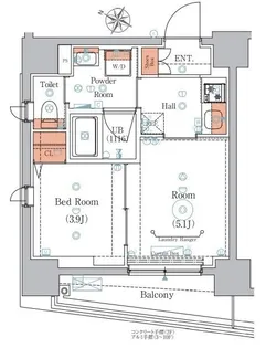 エストゥルース板橋本町【7階】の間取り