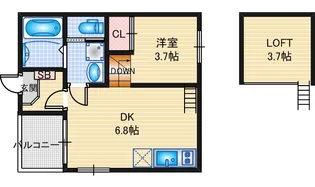 ベルベットコート岩塚【1階】の間取り