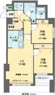 エナコート山鼻【4階】の間取り