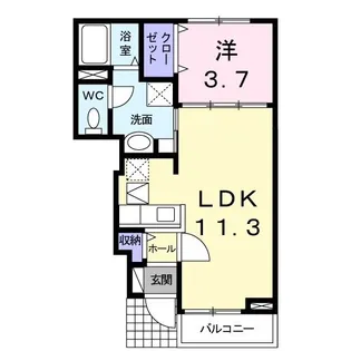サニーロードA【1階】の間取り