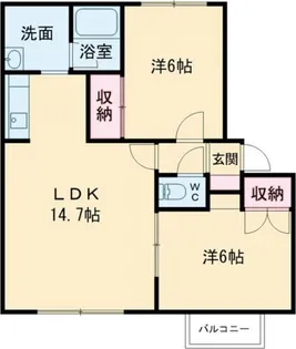 フリューゲル【2階】の間取り