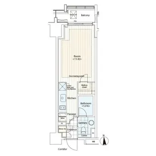 カスタリアアザブジュウバンツー【11階】の間取り