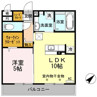 オークスアレイ相模原中央【3階】の間取り