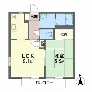 プロシード笹谷 D【2階】の間取り