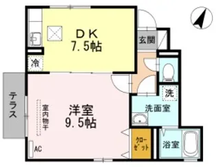 ローズコート堀越【1階】の間取り
