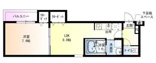 フジパレス長洲公園III番館【2階】の間取り