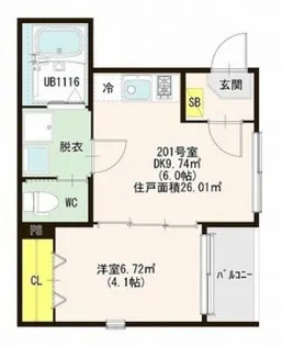 ハーモニーテラス八乙女II【2階】の間取り