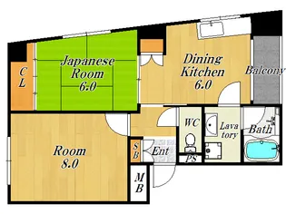 アークビルド鷺洲【5階】の間取り