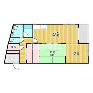 リンデン北桜塚コーポ【2階】の間取り