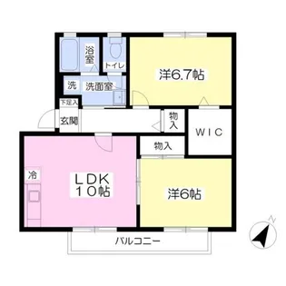 ハイツグレープA棟・B棟【1階】の間取り