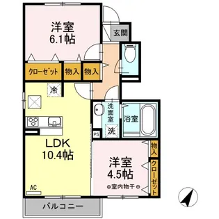 レ・セーナ A【2階】の間取り