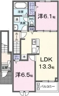 ニューライズ プリモ 喜連【2階】の間取り