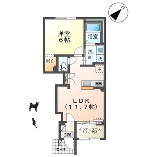 八街市 新築 1LDK【1階】の間取り