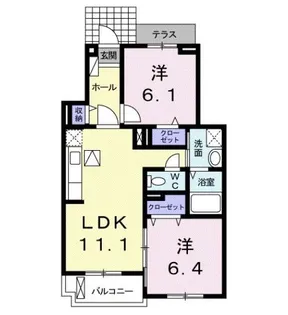 ラフィナート E【1階】の間取り