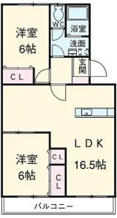 ハイツアデリーヌ【2階】の間取り