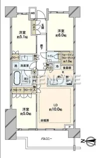 パークホームズ錦糸町猿江恩賜公園【6階】の間取り