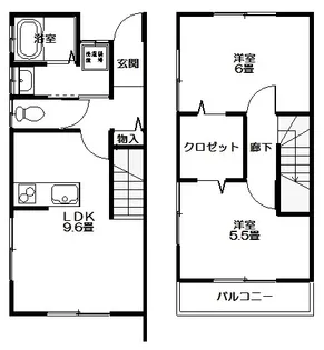 メゾネット東田林(小名浜大原)の間取り