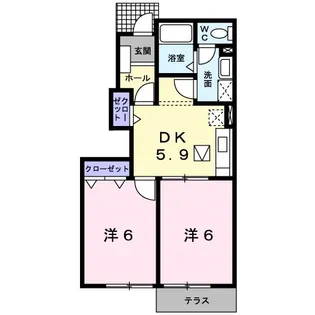 クリースII【1階】の間取り