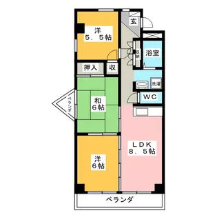 ウエストパーク寿 A【6階】の間取り
