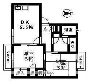 ディアス晴丘B棟【1階】の間取り