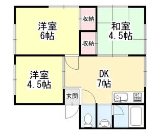 リバーサイド三輪【1階】の間取り