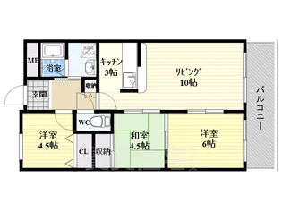 生島リバーサイドマンションD棟【12階】の間取り