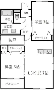 エフォール【1階】の間取り
