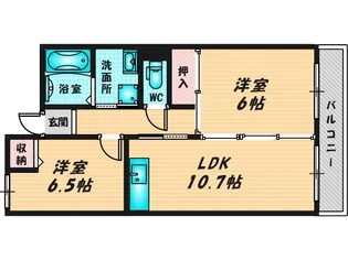 カーサ・ステラロッサ【2階】の間取り