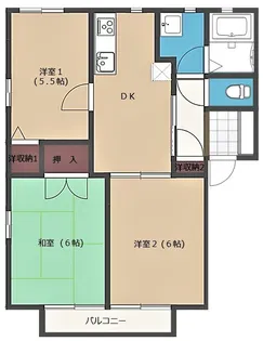 ヴィラージュ桜木【2階】の間取り