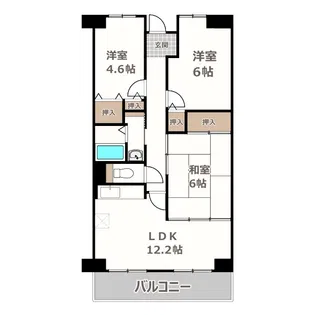 クレセール上本町【4階】の間取り