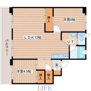 ビレッジハウス江別1号棟【4階】の間取り