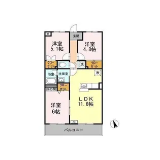 ハーモニー木下【2階】の間取り
