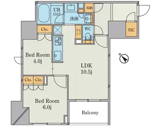 クレストコート日本橋人形町【8階】の間取り