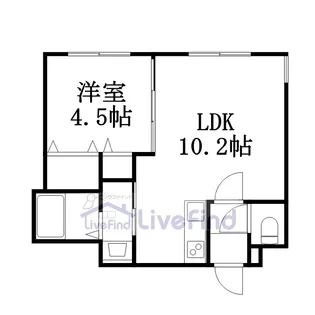 プラティーク平岸【1階】の間取り