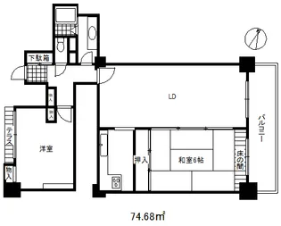 ポートピアプラザA棟【2階】の間取り