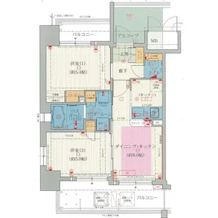 エステムプラザ難波WESTリバークロス【6階】の間取り