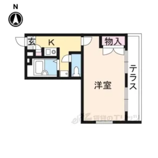 レオパレス二上【3階】の間取り