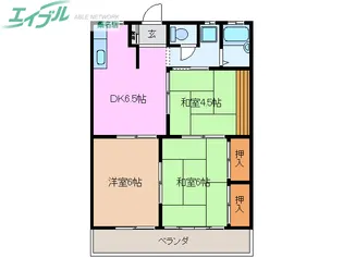 城東ハイツI【1階】の間取り