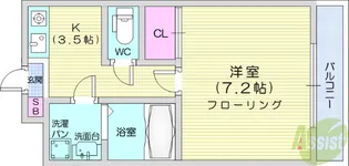 スクエアハウスQ【2階】の間取り