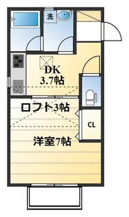 神奈川県厚木市下荻野【アパート】の間取り