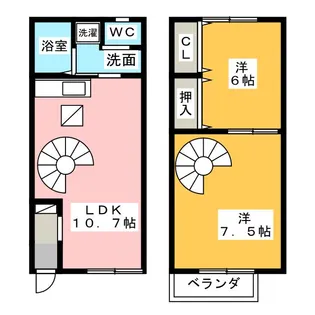 愛知県名古屋市西区中沼町【一戸建】の間取り