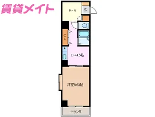 サンロイヤル大門【7階】の間取り