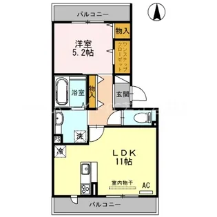 グランシャリオB棟【3階】の間取り