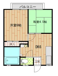 内谷ハイツA棟【1階】の間取り